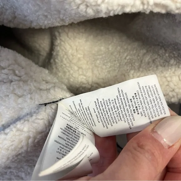 NWOT Michael Michael Kors Black/Bone Aviator Jacket Faux Suede Sherpa Size XS - Picture 10 of 11